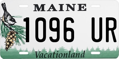 ME license plate 1096UR