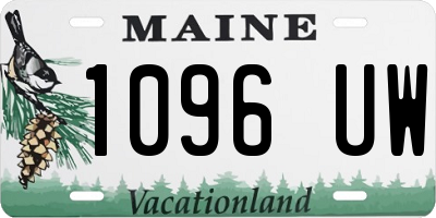 ME license plate 1096UW