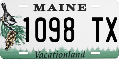 ME license plate 1098TX