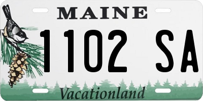 ME license plate 1102SA