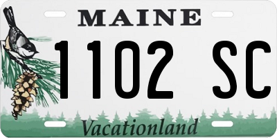 ME license plate 1102SC
