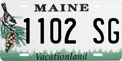 ME license plate 1102SG