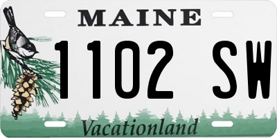 ME license plate 1102SW