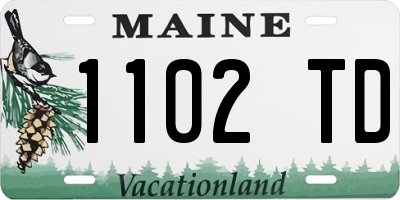 ME license plate 1102TD