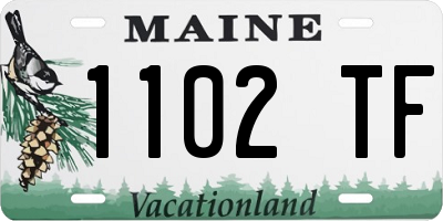 ME license plate 1102TF