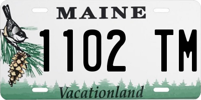 ME license plate 1102TM