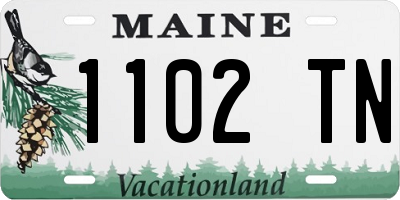 ME license plate 1102TN
