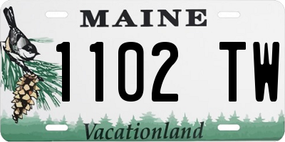 ME license plate 1102TW