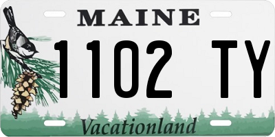 ME license plate 1102TY