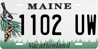 ME license plate 1102UW