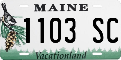 ME license plate 1103SC