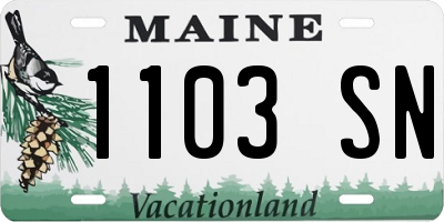 ME license plate 1103SN