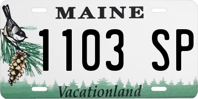 ME license plate 1103SP