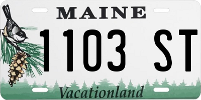 ME license plate 1103ST