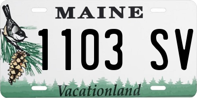 ME license plate 1103SV