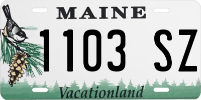 ME license plate 1103SZ