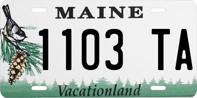 ME license plate 1103TA
