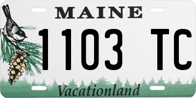 ME license plate 1103TC