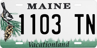 ME license plate 1103TN