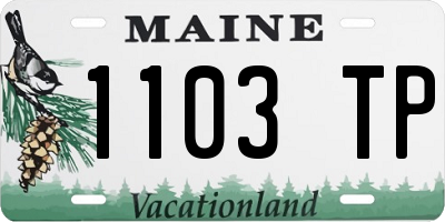 ME license plate 1103TP