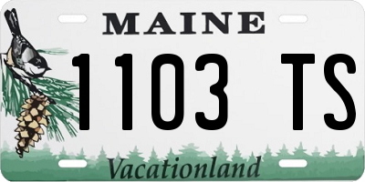 ME license plate 1103TS