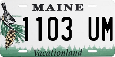 ME license plate 1103UM