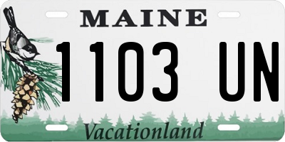 ME license plate 1103UN