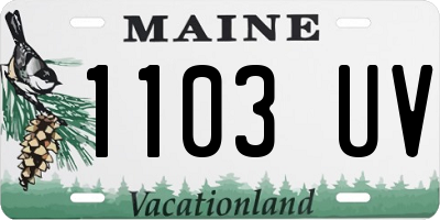 ME license plate 1103UV