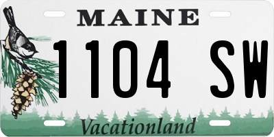 ME license plate 1104SW