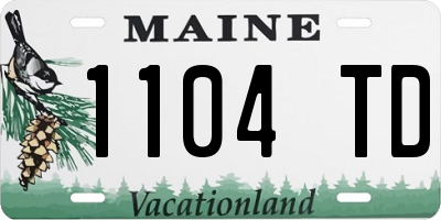 ME license plate 1104TD