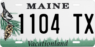 ME license plate 1104TX