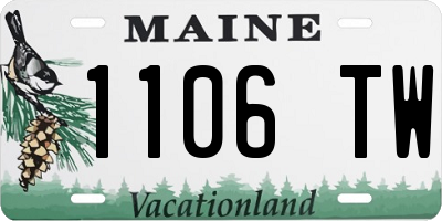 ME license plate 1106TW