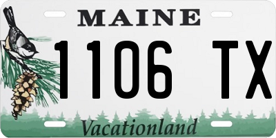 ME license plate 1106TX