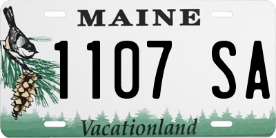 ME license plate 1107SA