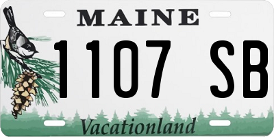 ME license plate 1107SB