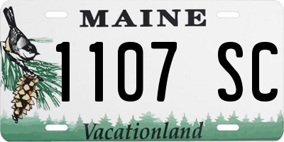 ME license plate 1107SC