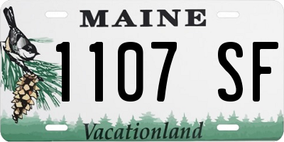 ME license plate 1107SF