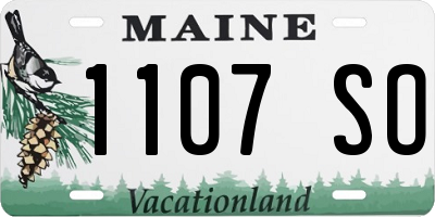ME license plate 1107SO