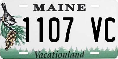 ME license plate 1107VC