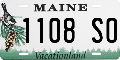 ME license plate 1108SO