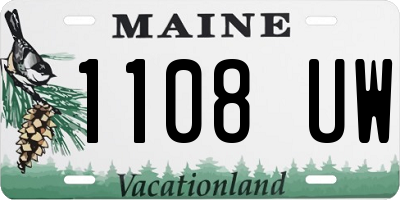 ME license plate 1108UW