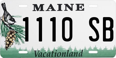 ME license plate 1110SB