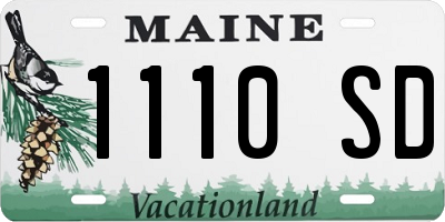 ME license plate 1110SD