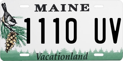 ME license plate 1110UV