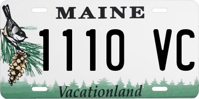 ME license plate 1110VC
