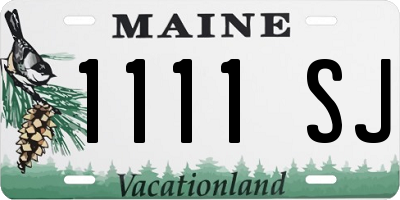 ME license plate 1111SJ