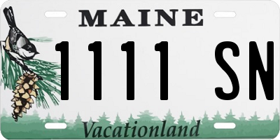 ME license plate 1111SN