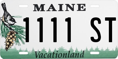 ME license plate 1111ST