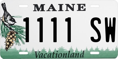 ME license plate 1111SW