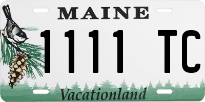 ME license plate 1111TC